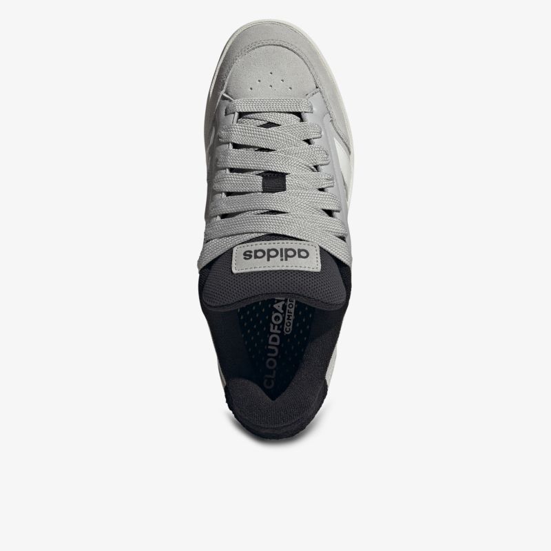 Grauer Adidas Sneaker mit bequemer Passform und modischem sportlichem Design, Draufsicht von oben