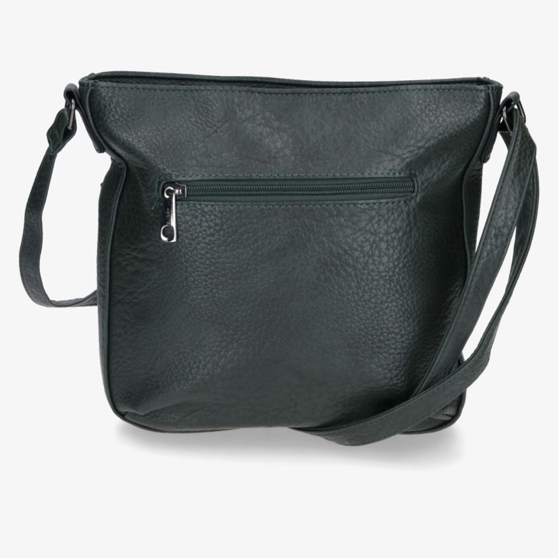 Schwarze Schultertasche mit praktischem Außenreißverschluss und verstellbarem Trageriemen in schlichter Form