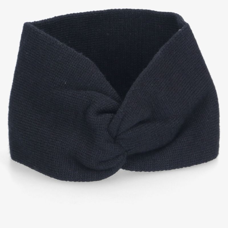 Schwarzes elastisches Stirnband mit Knoten, weich und bequem, ideal für sportliche und modische Looks