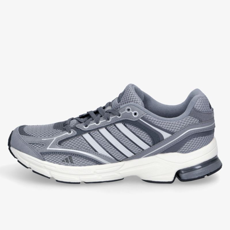 Leichter grauer Sportschuh mit atmungsaktivem Material und stoßdämpfender Sohle für optimalen Komfort
