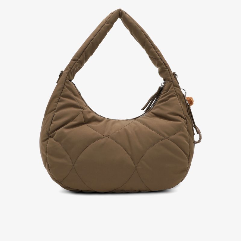 Stylish brown quilted handbag with comfortable shoulder strap, lightweight and versatile for everyday use