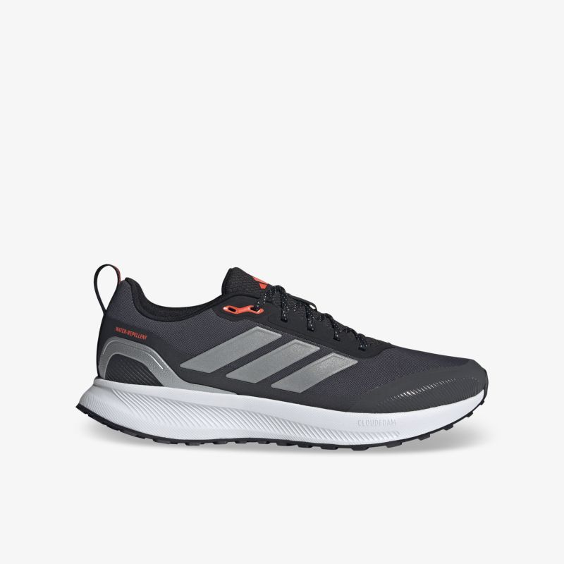 Moderner Sportschuh in Schwarz-Grau mit rotem Akzent und gedämpfter Sohle für optimalen Komfort