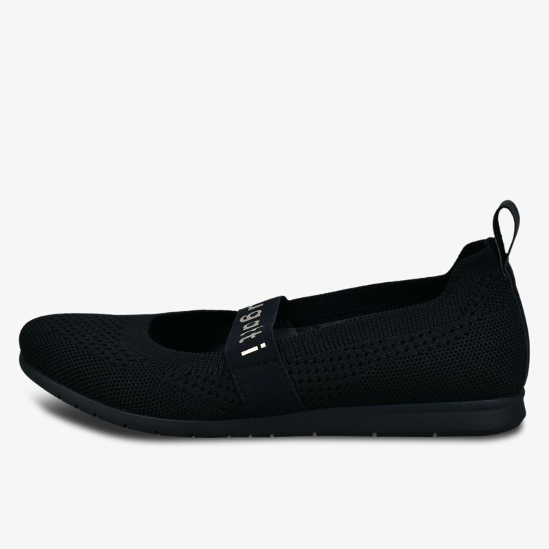 Eleganter schwarzer Schuh mit atmungsaktivem Material und bequemer Passform.