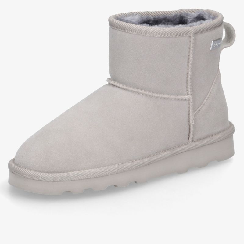 Winterstiefel in grauer Farbe mit weichem, warmem Innenfutter und rutschfester Sohle, bequem und kuschelig