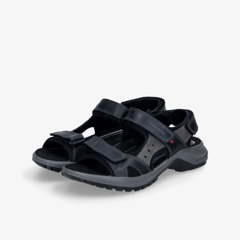 Schwarze sportliche Sandalen mit verstellbaren Riemen, rutschfester Sohle und hoher Bequemlichkeit