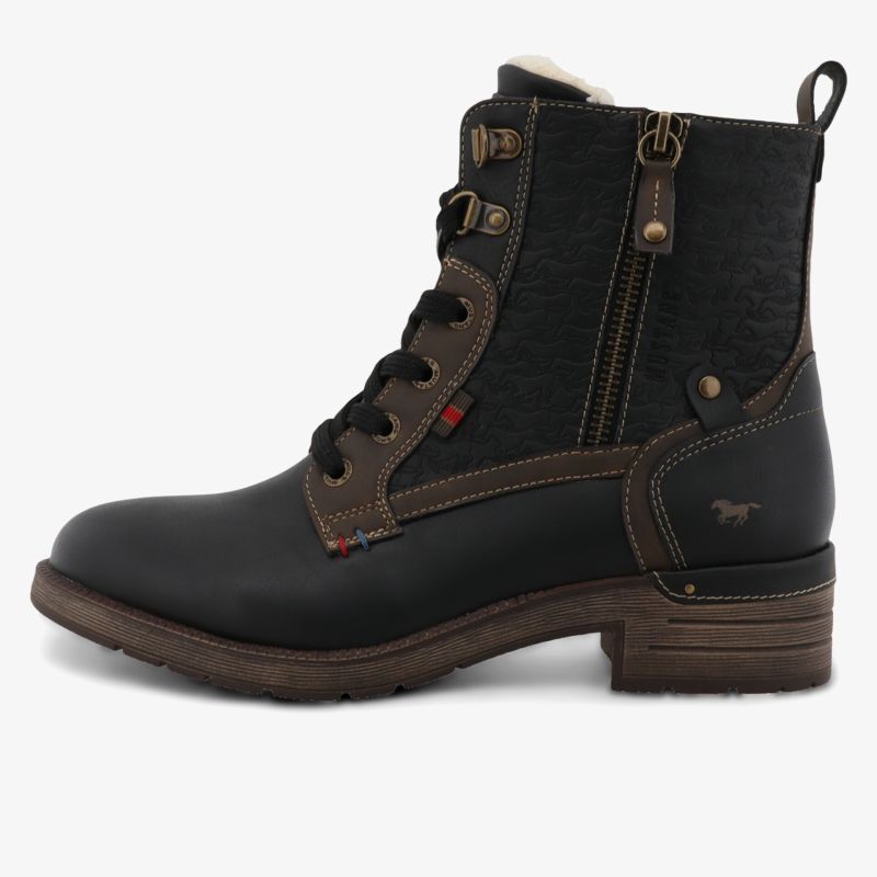 Robuster Schnürstiefel mit Reißverschluss und bequemem Absatz aus langlebigem Material