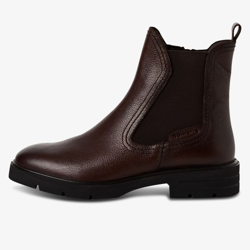 Robuster brauner Chelsea Boot aus Leder mit elastischen Einsätzen und rutschfester Profilsohle