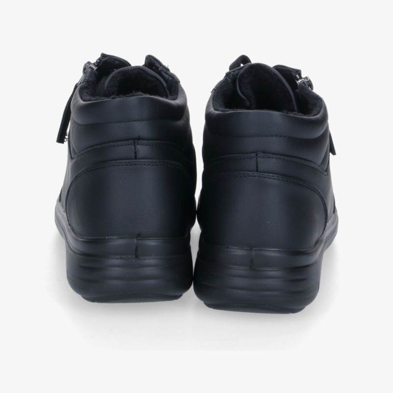 Schwarze Sneaker mit hohem Schaft und gepolstertem Komfort, rutschfeste Sohle, modern und robust