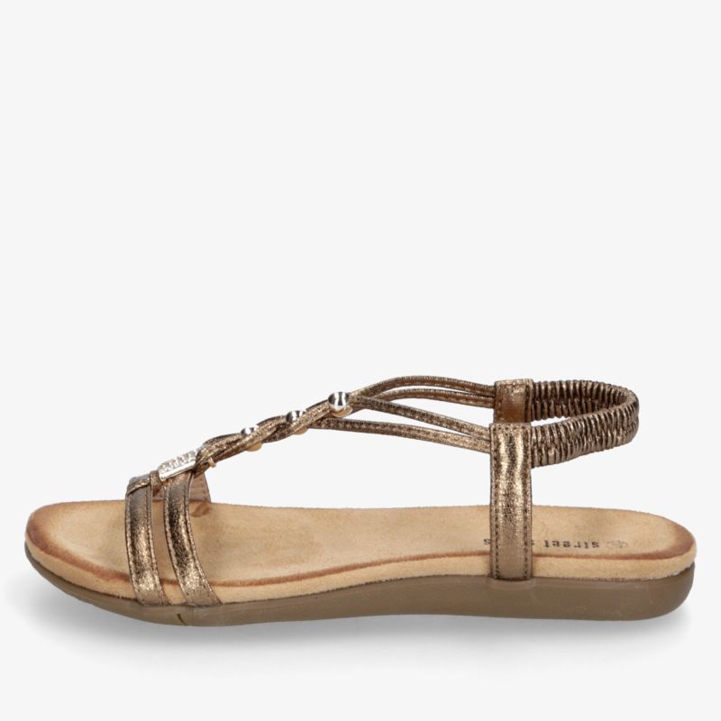 Bequeme braune Sandale mit verstellbaren Riemen und flacher Sohle, ideal für sommerlichen Komfort