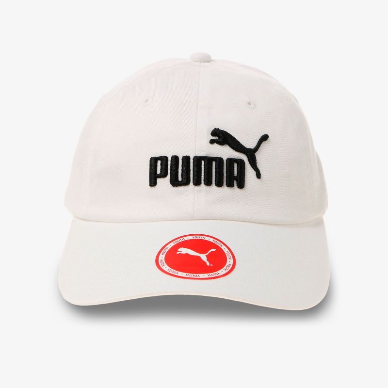 Stilvolles weißes Baseballcap mit schwarzem Logo, sportliches Design, perfekter Sitz und zeitloser Look.