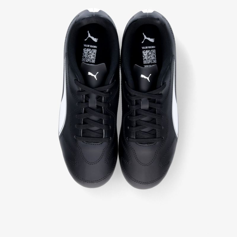 Bequeme schwarze Sneaker als Paar in Topansicht, sportliches Design mit schnellem Schnürverschluss