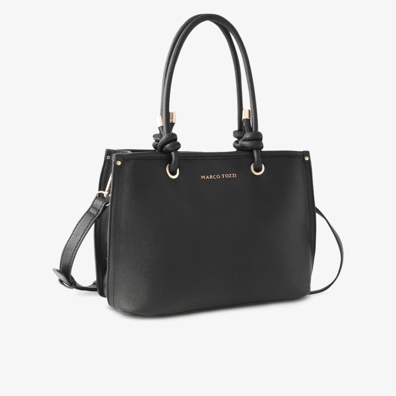 Elegante schwarze Tasche mit hochwertiger Verarbeitung und geräumigem Innenfach, perfekt für Alltag und Beruf