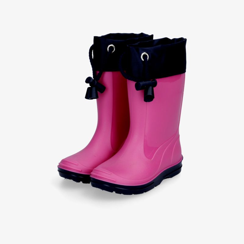 Wasserdichte pinke Gummistiefel mit robustem, rutschfestem Profil und praktischem Verschluss oben