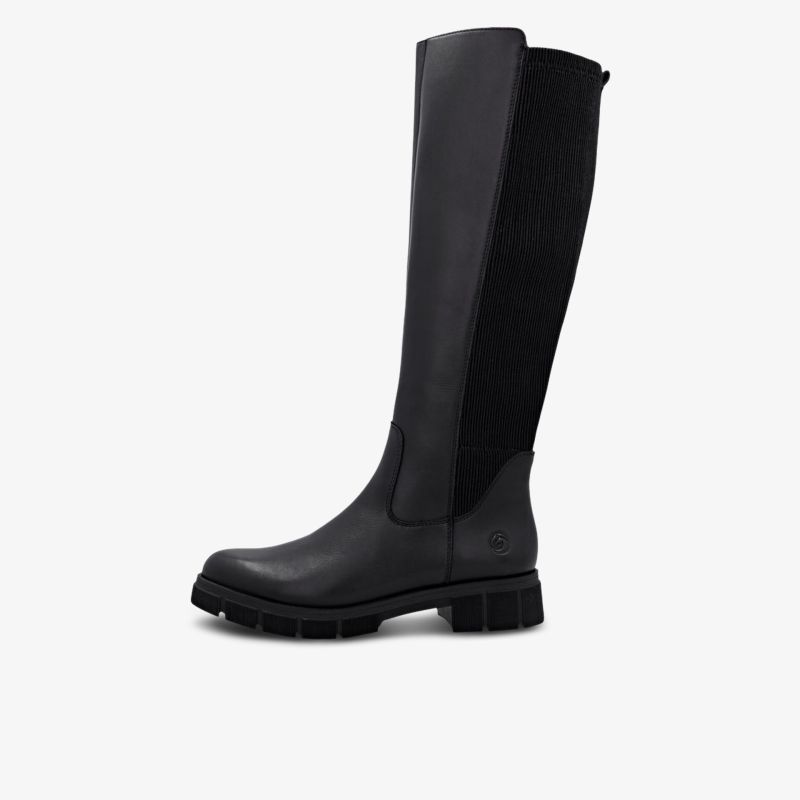Moderner hoher Stiefel mit elastischem Schaft und leichtem Blockabsatz für angenehmen Tragekomfort