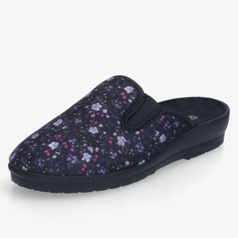 Bequemer Hausschuh mit floralem Muster, rutschfeste Sohle und weichem Material für komfortablen Tragekomfort