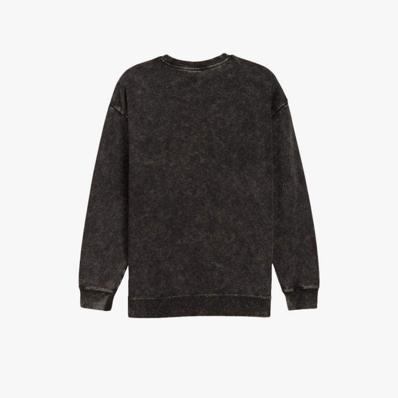 Schwarzer langärmliger Pullover in gerader Passform aus weichem Material Rückansicht