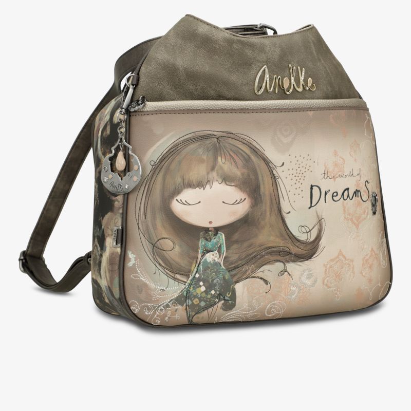 Kompakter Rucksack mit süßem Cartoon-Motiv, praktischem Reißverschluss und verstellbarem Schulterriemen
