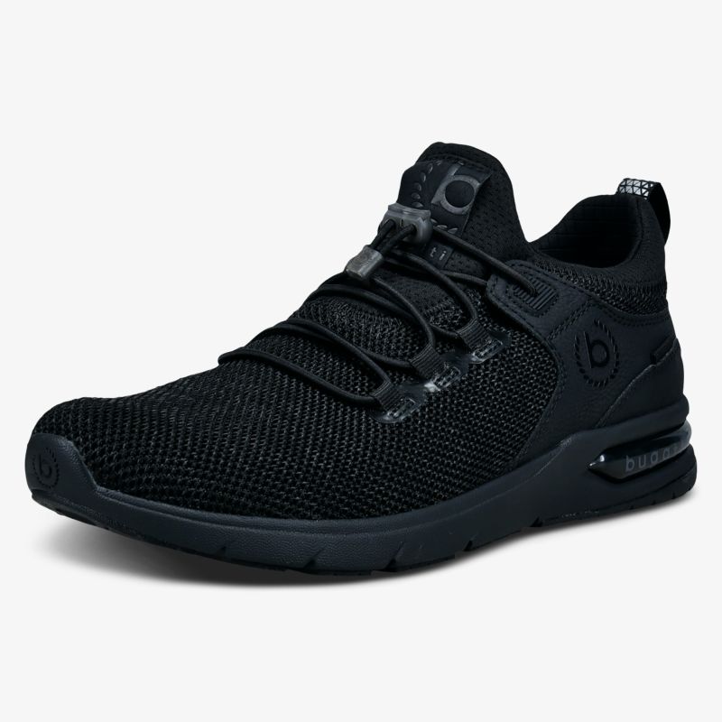 Leichter, robuster schwarzer Sneaker mit atmungsaktivem Obermaterial und rutschfesten Sohlen.