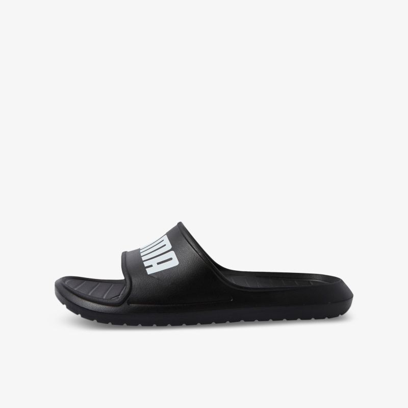 Bequeme schwarze Badesandalen mit griffiger Sohle und klassischem Design für maximalen Komfort.