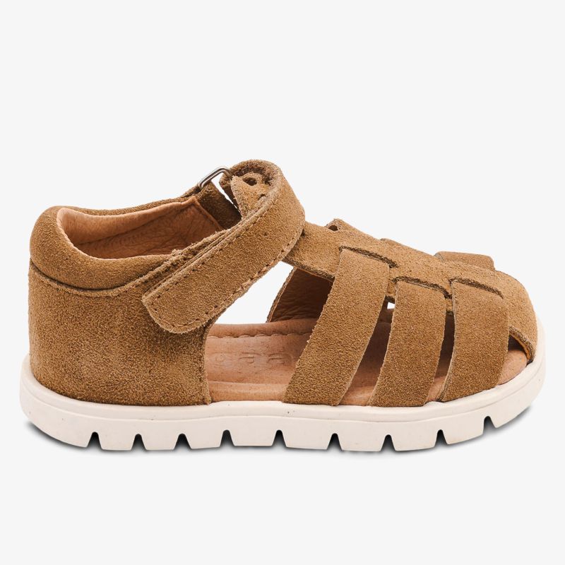 Bequeme Ledersandale in Braun mit Klettverschluss und rutschfester Sohle - ideal für den Alltag