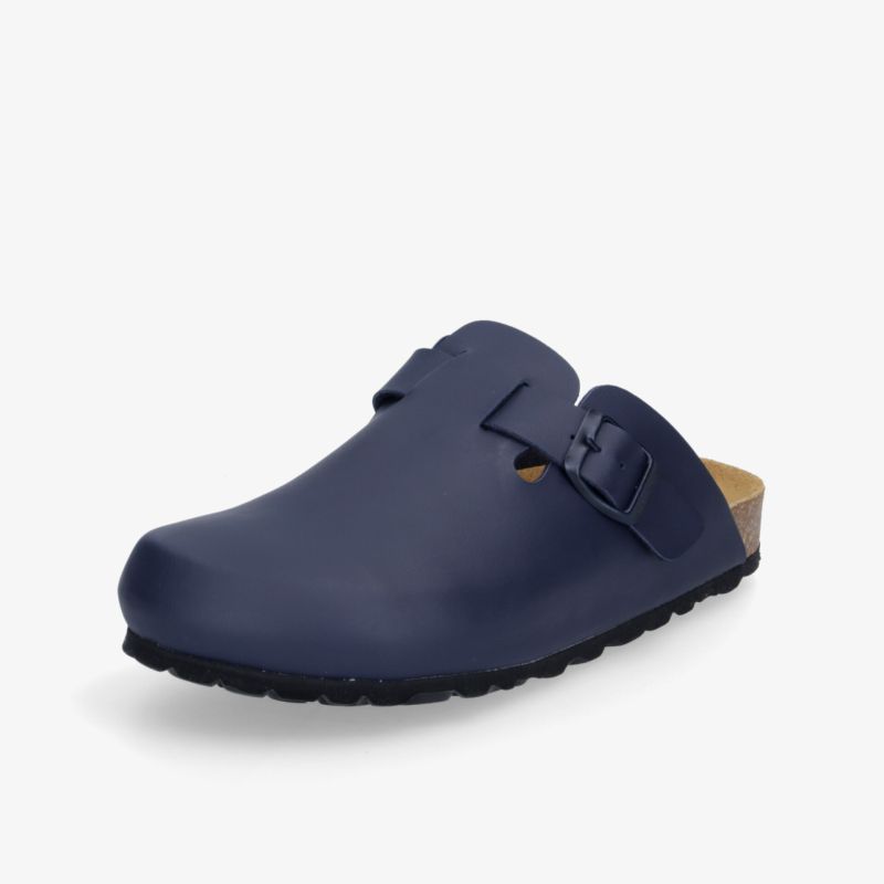 Bequemer Buckelschuh mit verstellbarer Schnalle und rutschfester Sohle in elegantem Blau