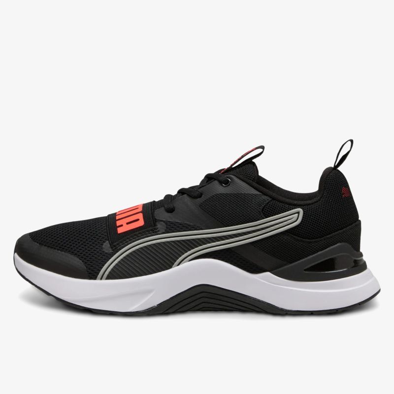 Moderner leichter Laufschuh mit atmungsaktivem Obermaterial und weißer Sohle, sportliches Design
