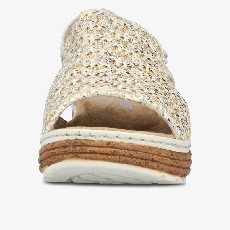 leichte Sandale mit offener Vorderseite und atmungsaktivem Material aus vorne gesehen