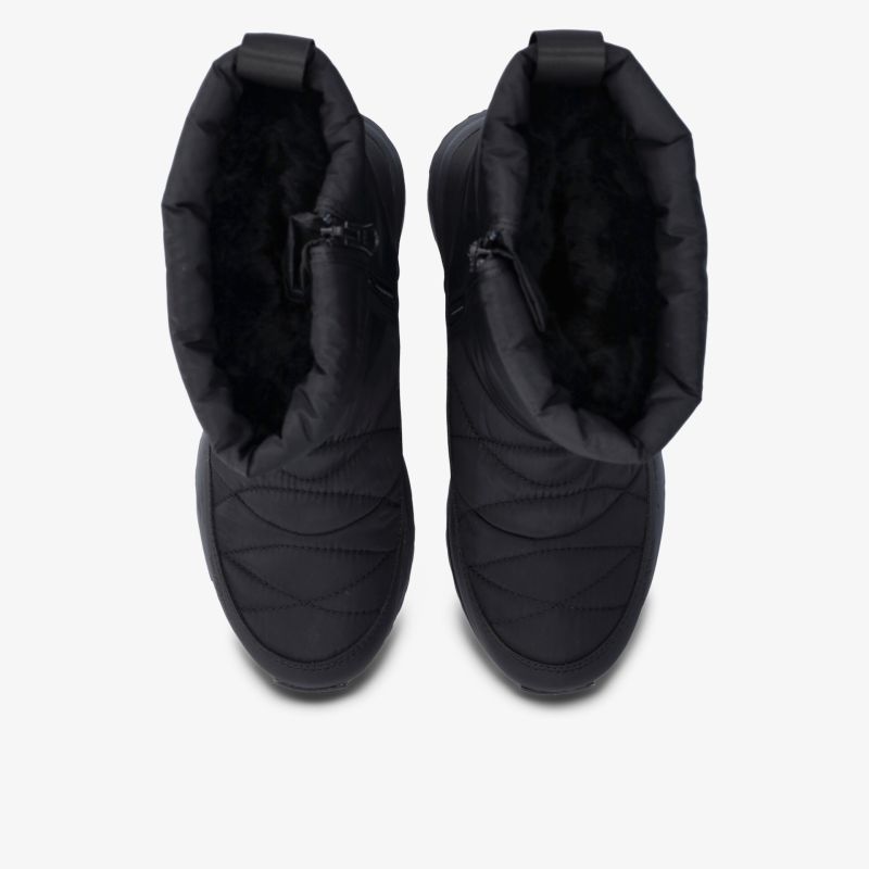 Schwarze, gepolsterte Winterschuhe mit weichem Innenfutter für hohen Tragekomfort