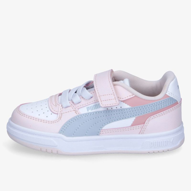 Moderner Sneaker in Weiß und Pink mit Klettverschluss und komfortabler Passform, ideal für Alltag und Freizeit.