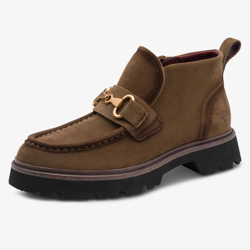 Eleganter brauner Schuh mit modischer Schnalle und rutschfester Sohle für komfortables Tragen