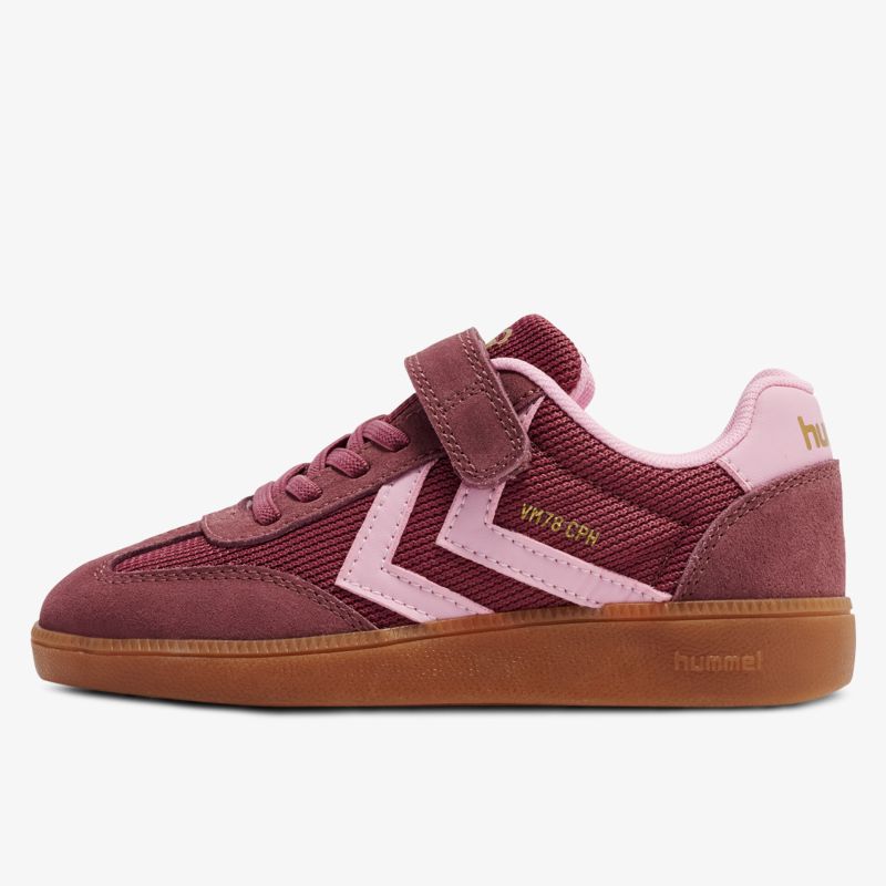 Moderner Sneaker mit Velcro-Verschluss in Rot- und Pinktönen für ultimativen Tragekomfort und frischen Look.