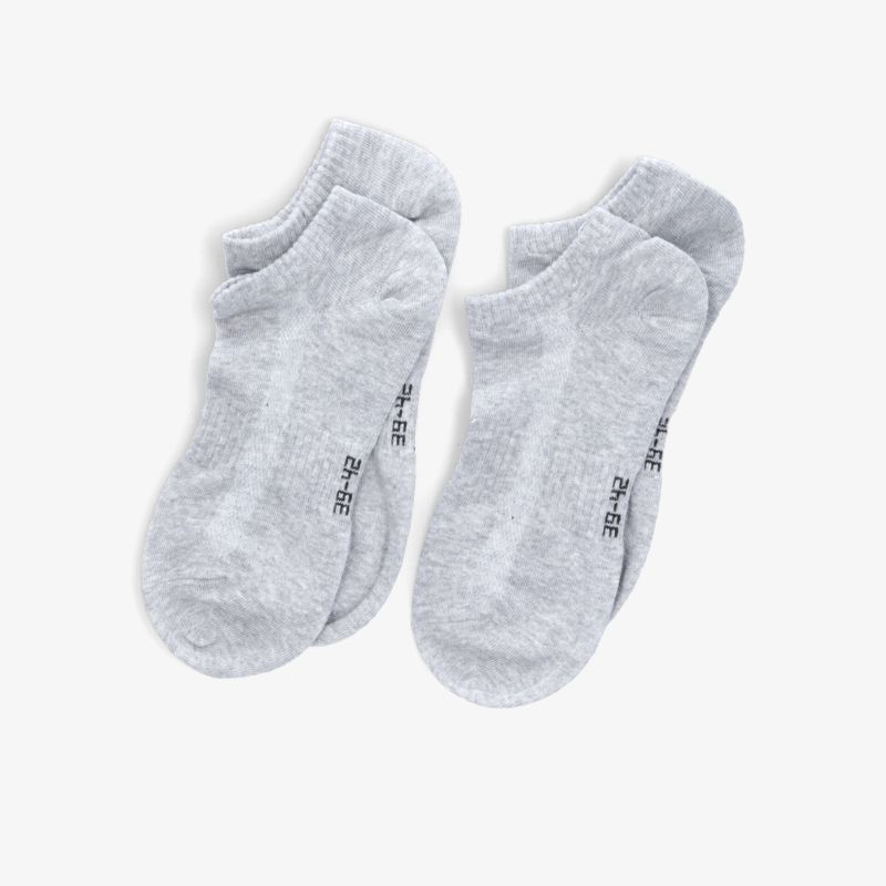 Graue atmungsaktive und elastische Sneakersocken, weich und komfortabel, niedrig geschnitten für optimalen Sitz