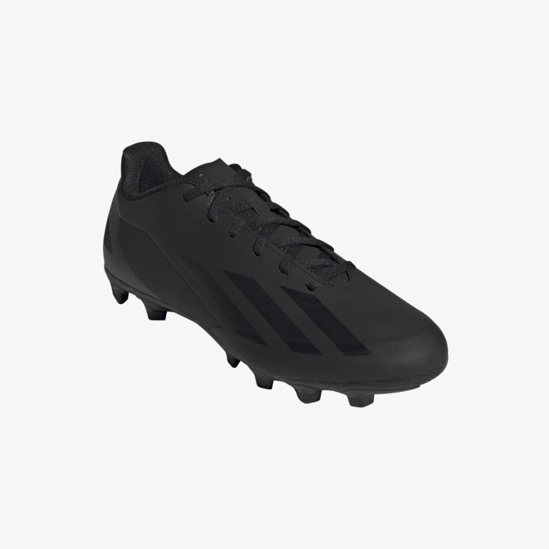 Leichte schwarze Fußballschuhe für optimalen Grip und Komfort auf dem Rasen. Strapazierfähiges Design.
