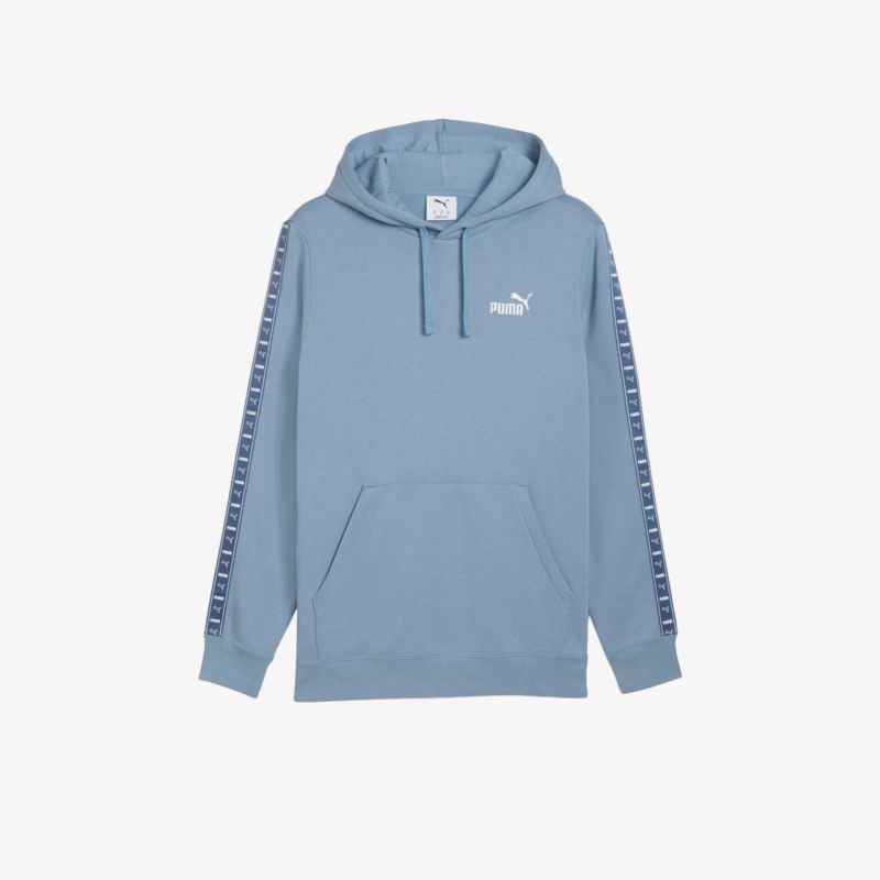 Blauer Hoodie mit Kapuze, langer Ärmel und Kängurutasche, sportlich und bequem für den Alltag