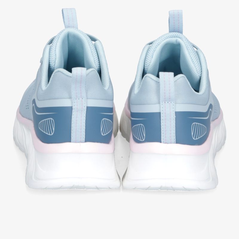 Sportliche Sneaker Rückansicht in Blau und Weiß mit bequemer und leichter Bauweise
