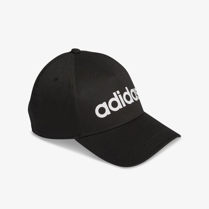 Stylische schwarze Baseballcap mit großem Logo, ideal für Freizeitaktivitäten und optimalen Tragekomfort.