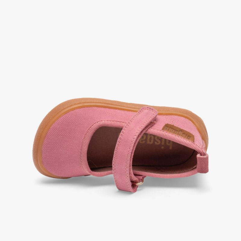 Rosa Kinderschuh mit Klettverschluss, weichem Material und flexibler, leichter Sohle für besten Tragekomfort