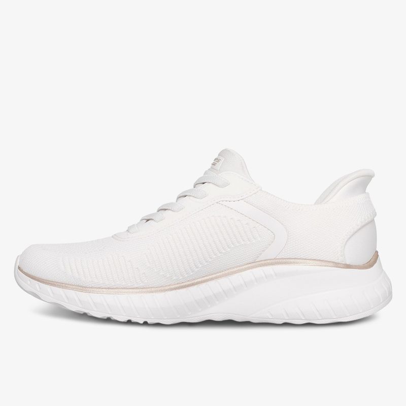 Minimalistischer weißer Sneaker mit atmungsaktivem Obermaterial und komfortabler Sohle