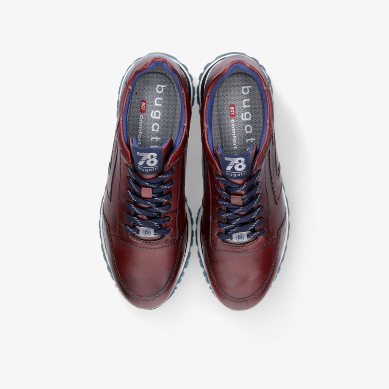 Elegante Lederschuhe in Burgunderrot mit hohem Tragekomfort und modernem Design.