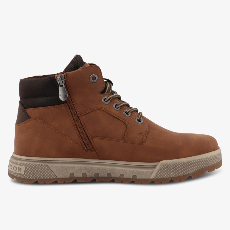 Robuster Herrenstiefel aus hochwertigem Leder mit Reißverschluss, Schnürung und rutschfester Sohle für optimalen Halt