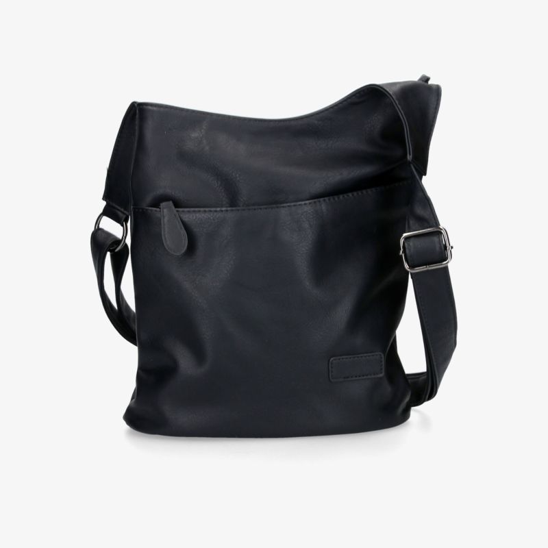 Schwarze Schultertasche mit verstellbarem Gurt, stilvolles Design für vielseitige Nutzung.