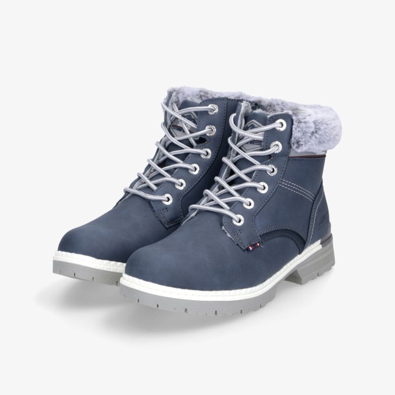 Warmes Innenfutter und robuste, rutschfeste Sohle, bequeme und wetterfeste Winterstiefel in Blau als Paar