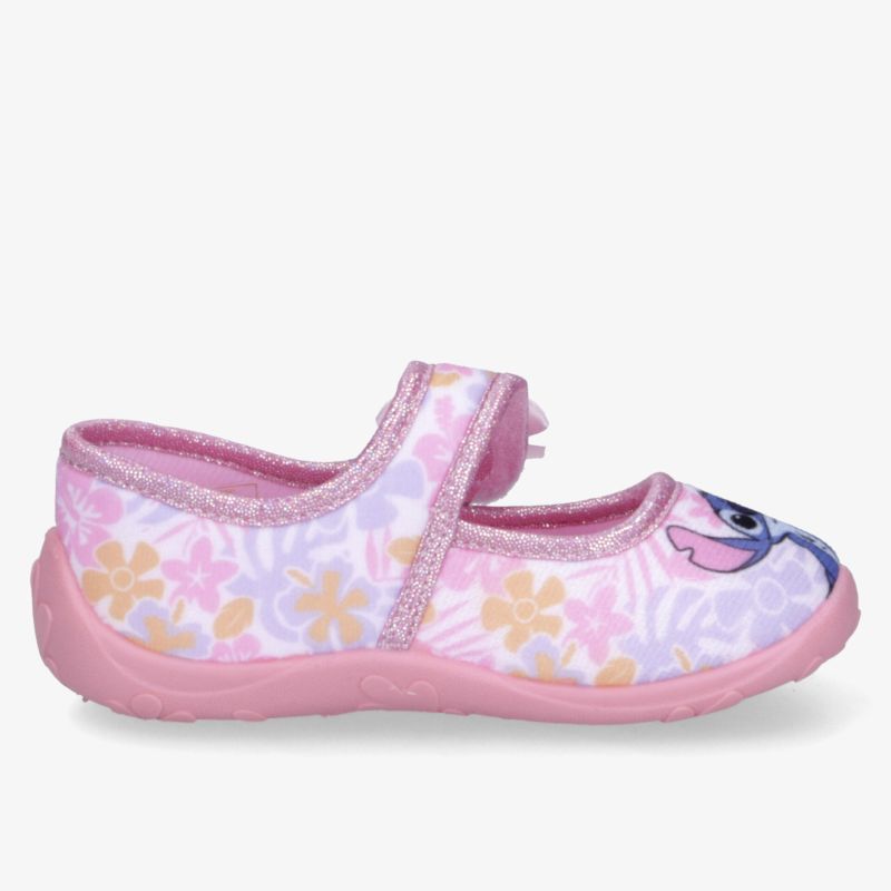 Farbenfroher Schuh mit Blumenmuster und rutschfester Sohle, ideal für spielerische Abenteuer.
