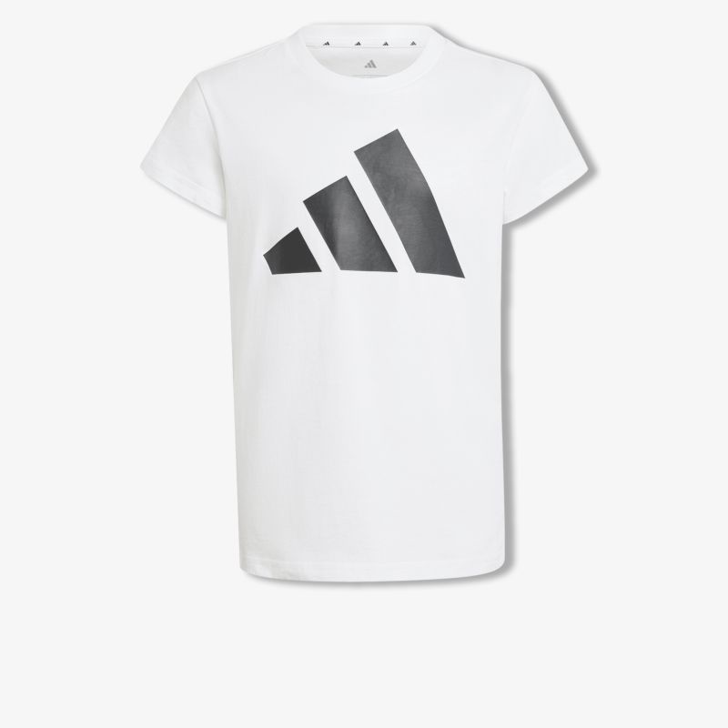 Weißes T-Shirt mit markantem schwarzem Logo, sportlich und bequem, ideal für Alltag und Freizeit.