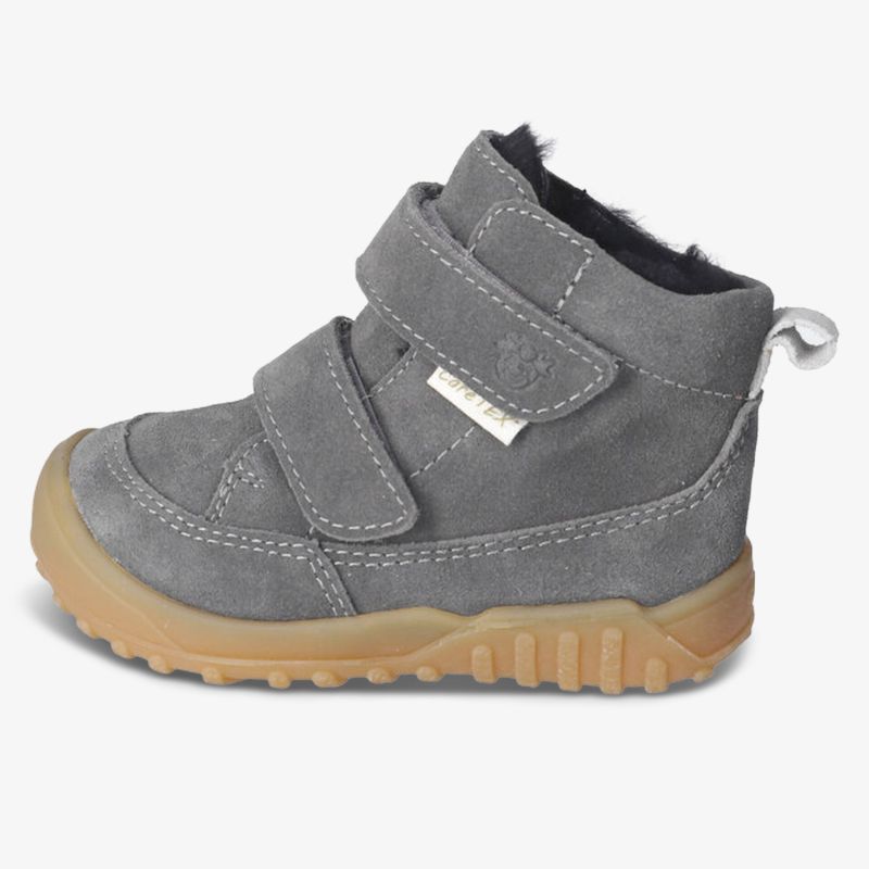 Wasserdichter Kinderstiefel mit rutschfester Sohle und warmem Innenfutter, einfacher Klettverschluss