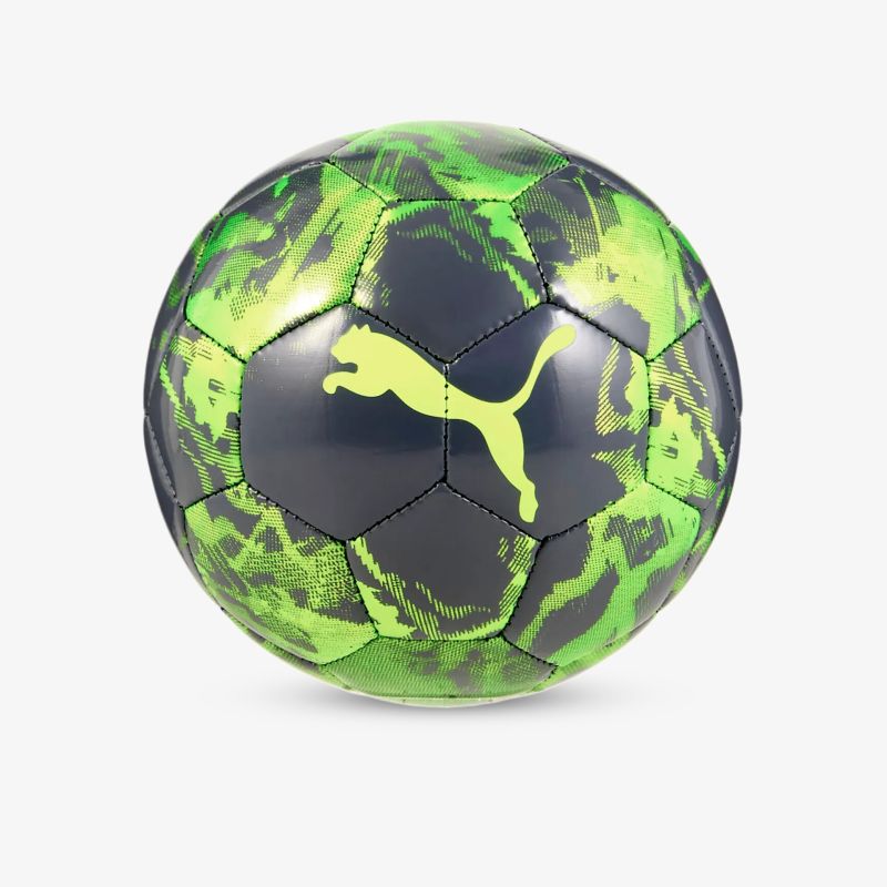 Grün-schwarzer Puma Fußball mit auffälligem Muster, robust und ideal für intensives Training und Spiele
