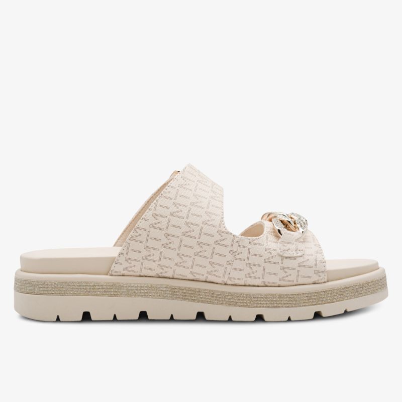 Stilvolle Slip-On-Sandalen mit modernem Design und komfortabler Sohle.