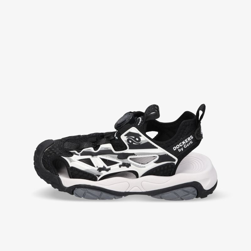 Moderner schwarzer und weißer Sneaker mit robustem, atmungsaktivem Material und komfortabler Sohle