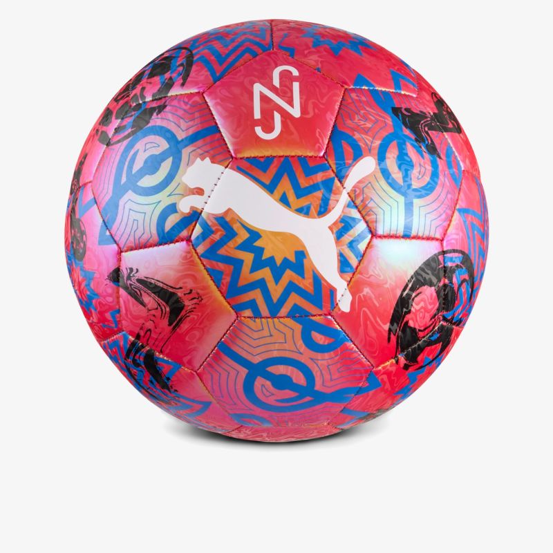 Runder bunter Fußball mit markantem rot-blau-gelben Muster und hochwertiger Oberfläche, wetterfest und langlebig