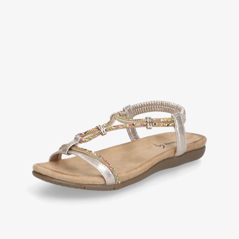 Leichte flache Sandale mit verstellbarem Riemen und flexiblem Komfort für sommerlichen Alltag